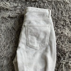 Zara-trf White Corduroy Jeans